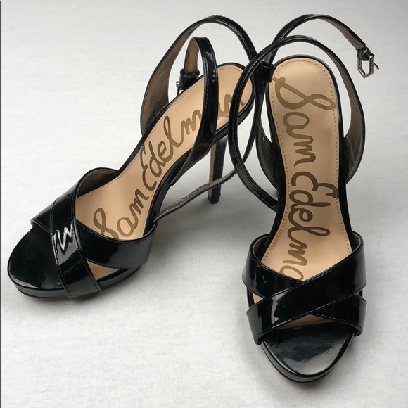 Sam Edelman black peep toe heels - Picture 2 of 7